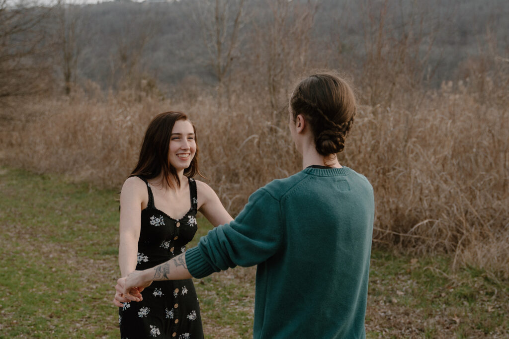 photo of couple in cool weather outfits