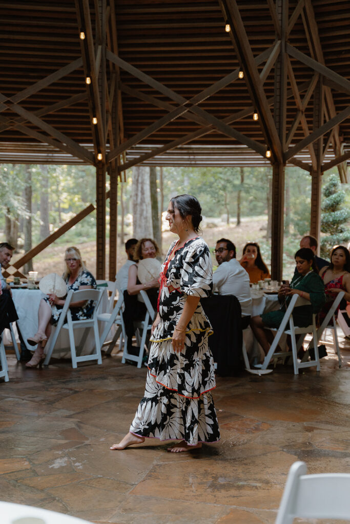 photo of friend of the bride hula dancing