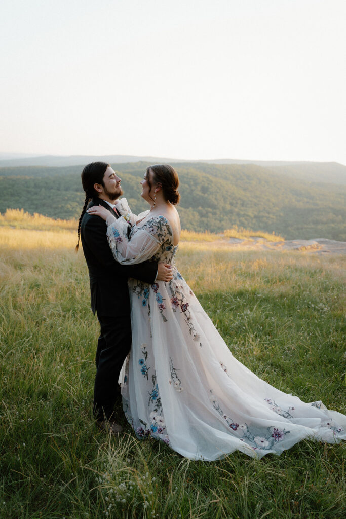 photo of bride and groom at Petit Jean Mountain State Park