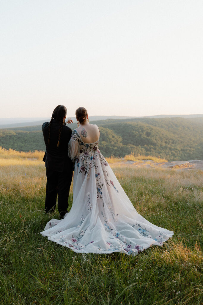 photo of bride and groom at Petit Jean Mountain State Park