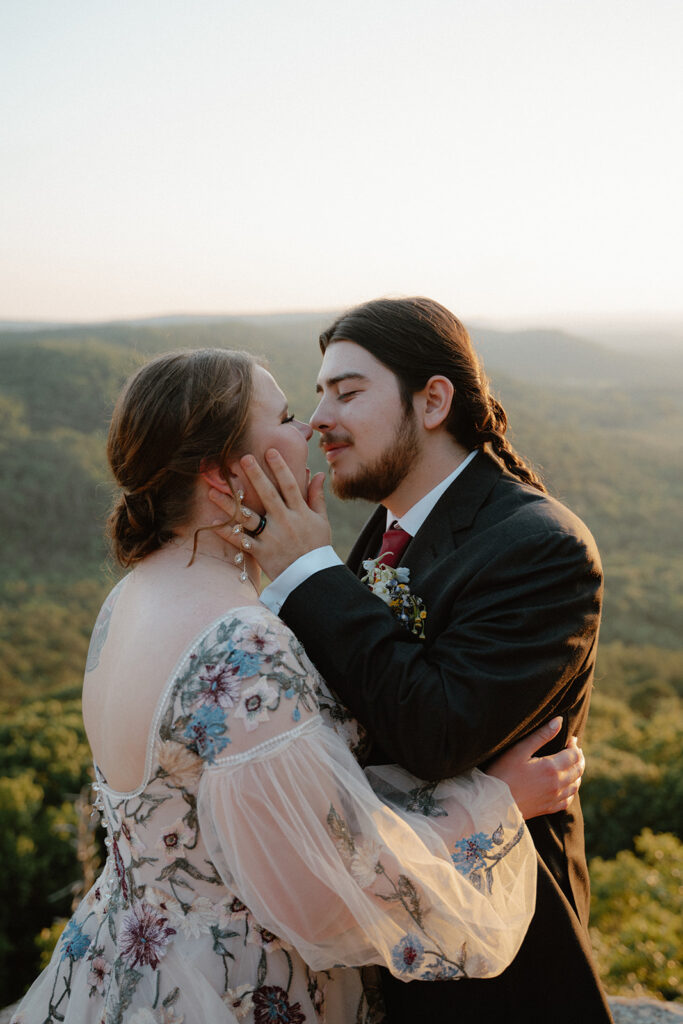 photo of bride and groom at Petit Jean Mountain State Park