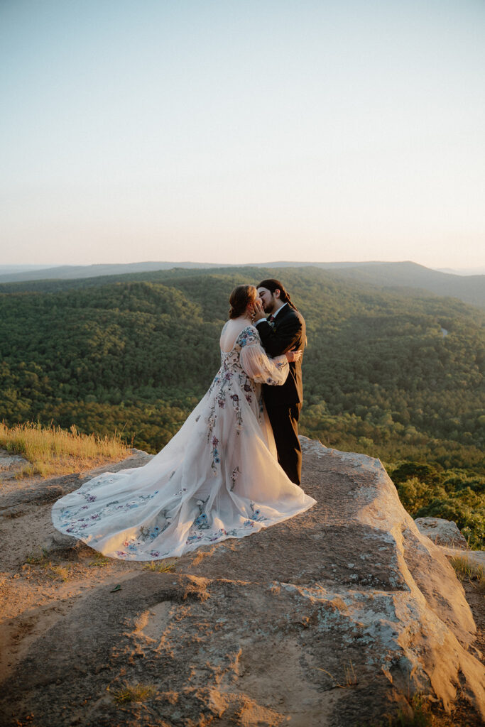 photo of bride and groom at Petit Jean Mountain State Park