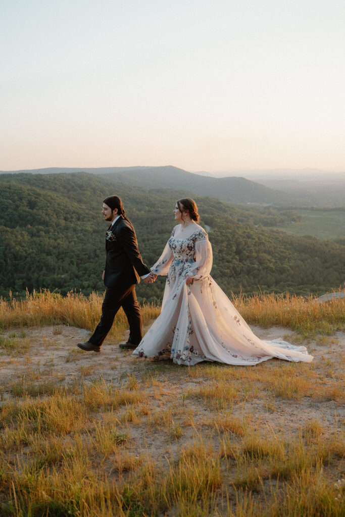 photo of bride and groom at Petit Jean Mountain State Park