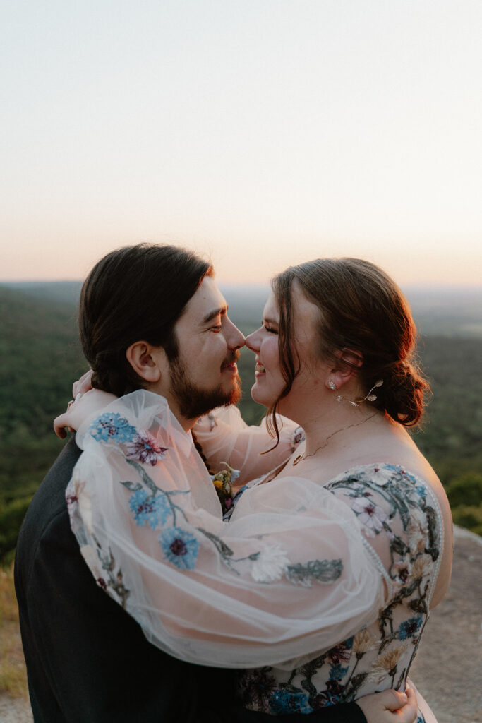 photo of bride and groom at Petit Jean Mountain State Park