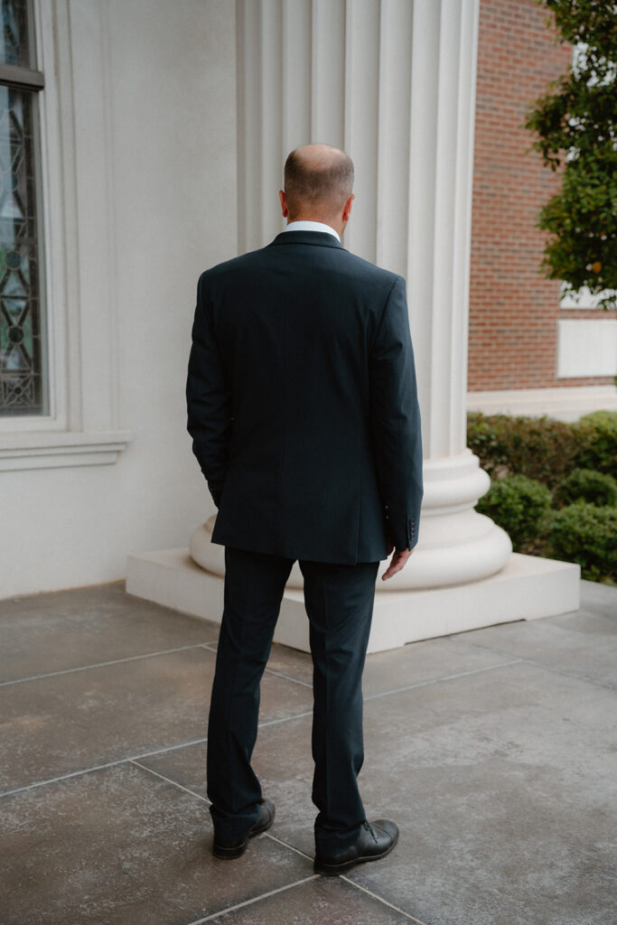 photo of first look with father of the bride