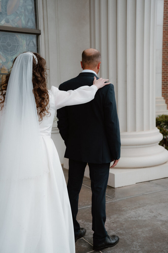 photo of first look with father of the bride