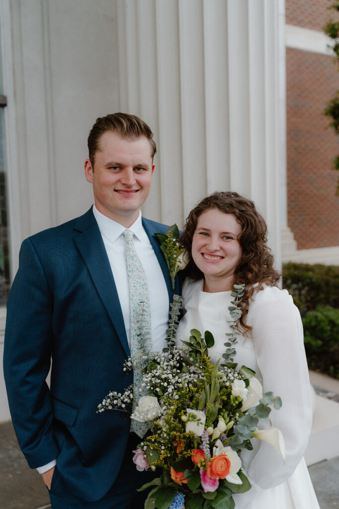 portrait of bride and groom