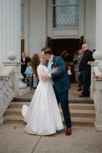 photo of bride and groom exit