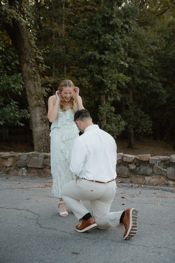 photo of boyfriend proposing during their couples photography session