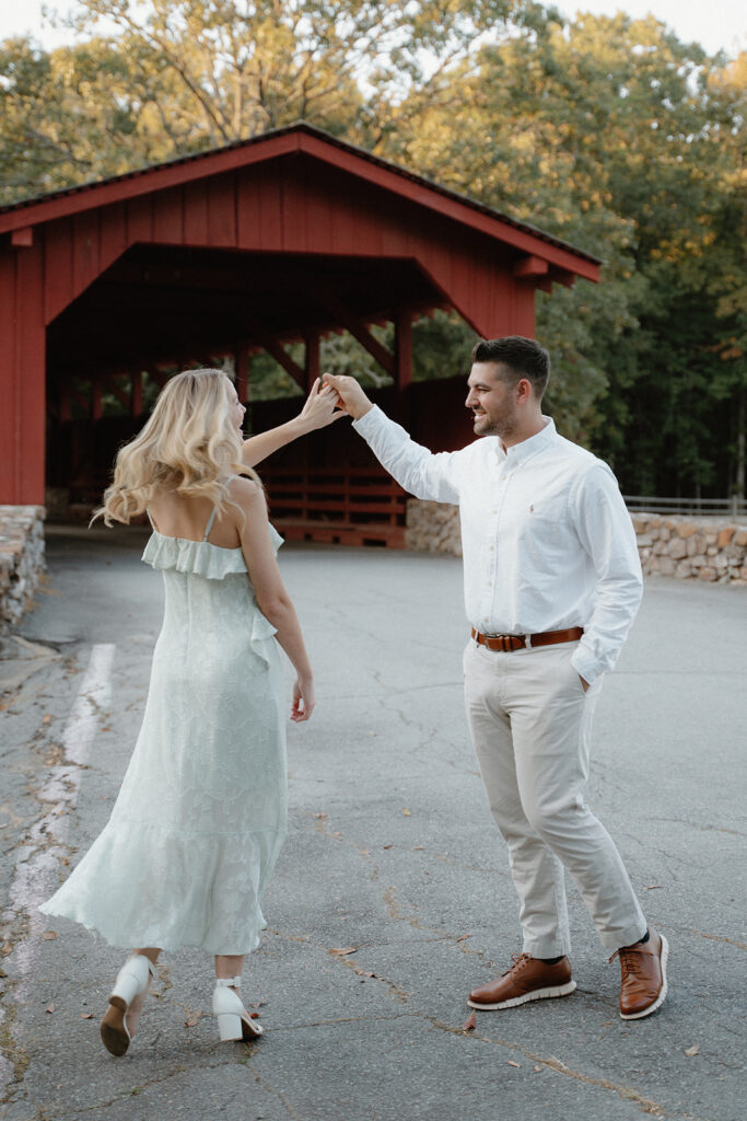 photo of a couple dancing during their photoshoot