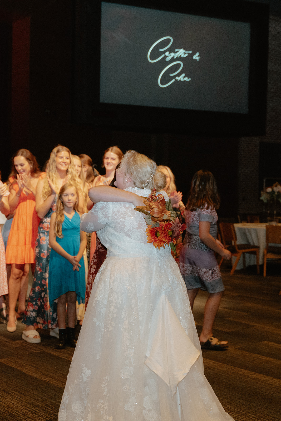 Wedding Reception bouquet toss photos